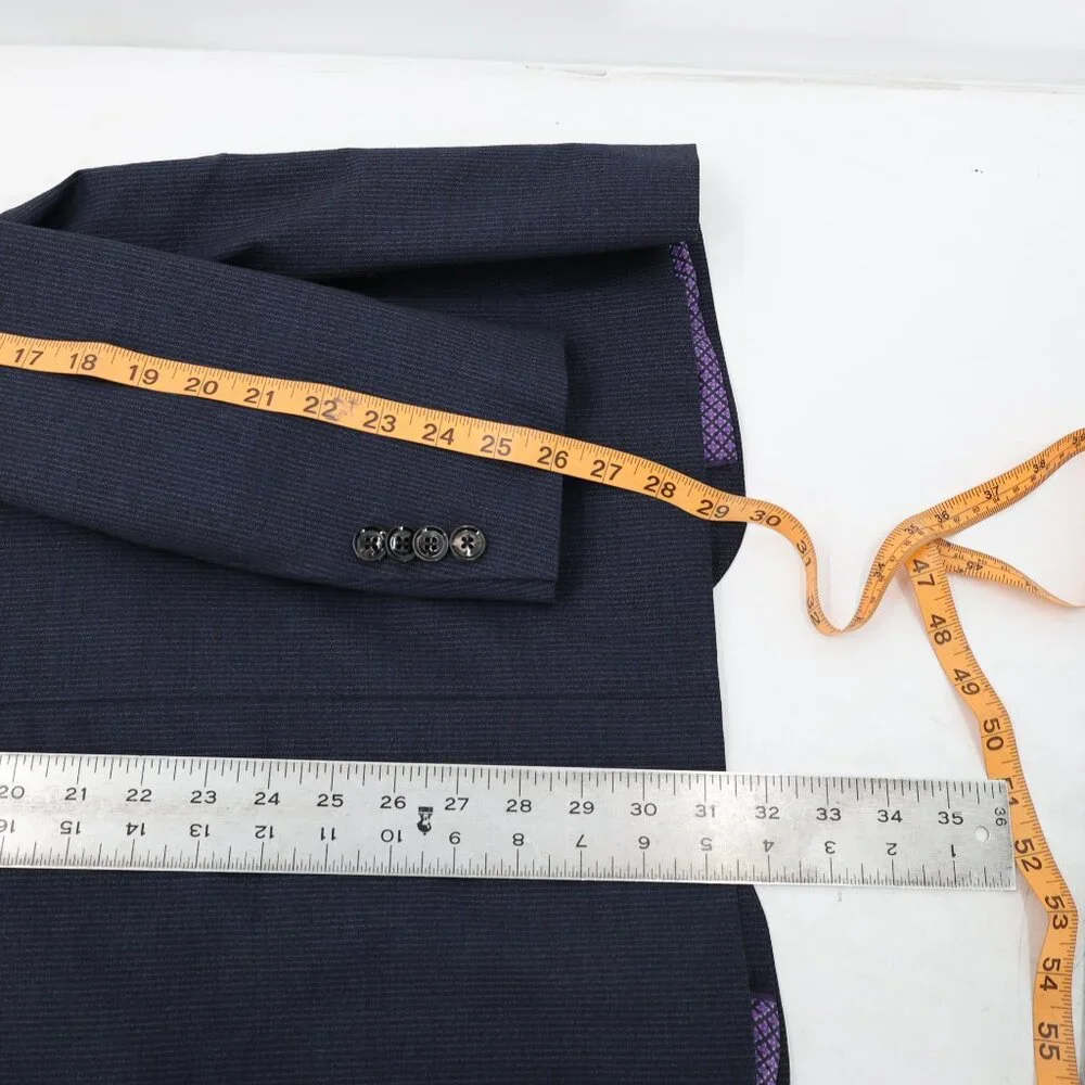 Ted Baker Endurance Suit Mens 40L 35x33 Jay ct wool striped 2 piece blue pants